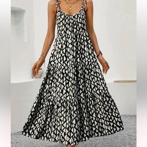 Tie Shoulder Maxi Dress